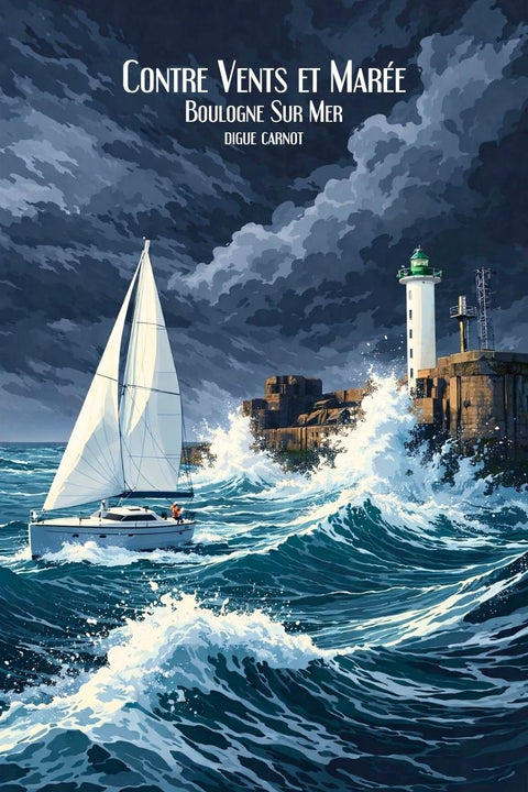 Affiche Vent & Mer - Boulogne Sur Mer Tempête