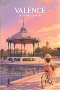 Valence, Rose, Coucher de Soleil, Déco, Champ de Mars, Offrir, Affiche, Cadeau, Décoration Murale, Art.