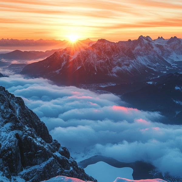 Affiche Montagne - Paysage Coucher de Soleil