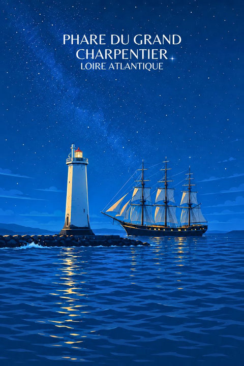 Affiche Phare de Nuit - Charpentier Atlantique