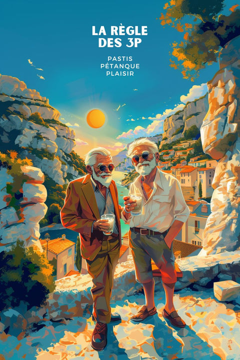 Affiche Pastis, Pétanque et Calanques