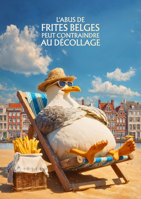 affiche, toilettes, WC, frites, frites belges, Belgique, humour, drôle, déco maison, cuisine