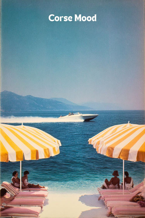 Affiche Corse - Bord de mer retro vintage