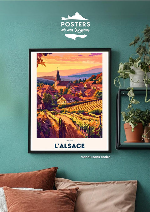 Affiche Vintage La Route des Vins d'ALSACE - Marcel Travel Posters Affiche Vintage La Route des Vins d'ALSACE - Marcel Travel Posters