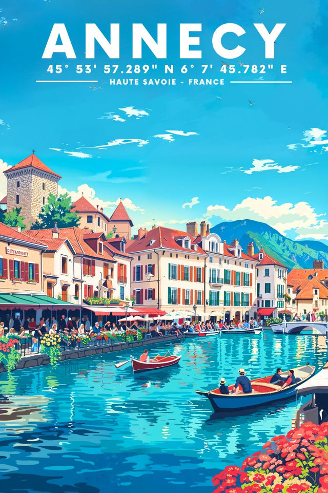 Affiche moderne Annecy Haute-Savoie