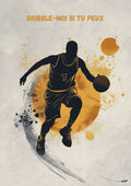 Poster mural de joueur de basket en action - Affiche moderne de basket - Cadeau parfait pour les fans de basket - Les meilleurs dribbleurs de la NBA
