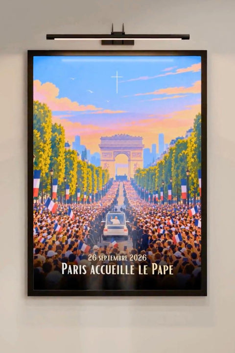 Affiche collector du Pape à Paris - 26 septembre 2026