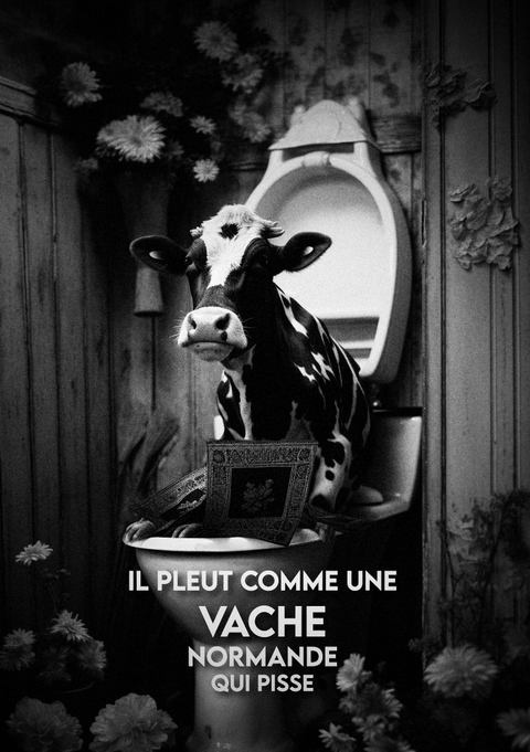 Il pleut comme une vache Normande qui pisse