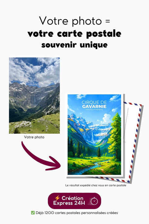 Carte postale personnalisée à partir de votre photo