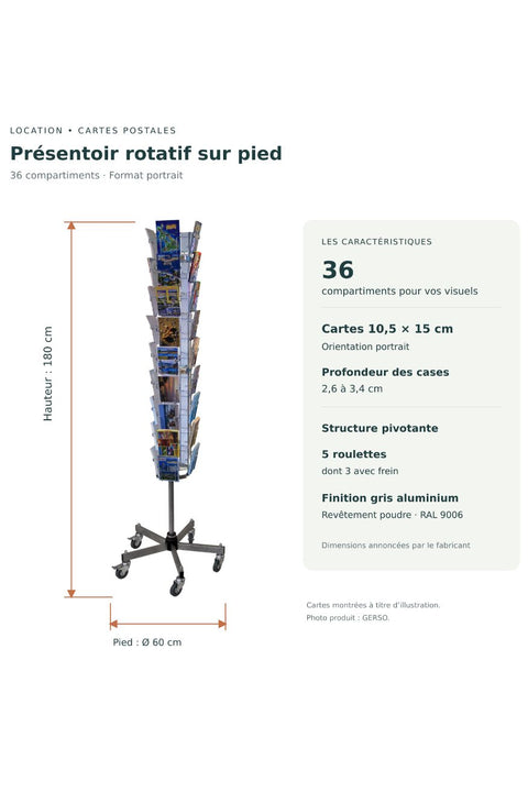 Location de présentoir tourniquet pour cartes postales