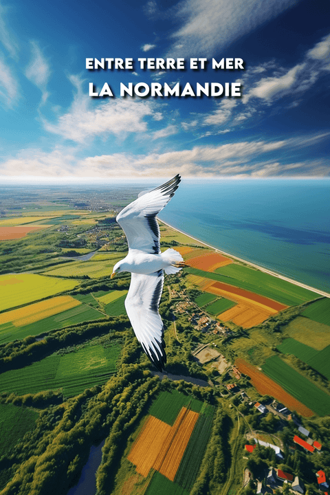 Affiche Normandie - Entre terre et mer