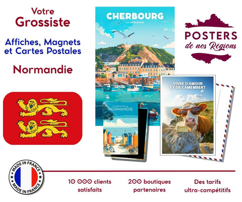 visuels articles touristique pour commerce souvenir normandie