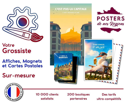 Grossiste professionnel affiches cartes postales magnets personnalisable