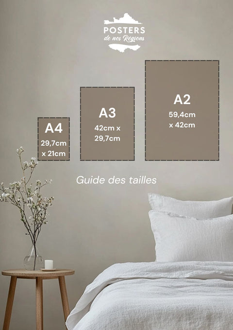 Affiche Beynac - Chateau de Beynac coucher de soleil