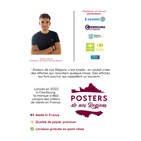 Affiche Auxerre - Coucher de soleil rétro