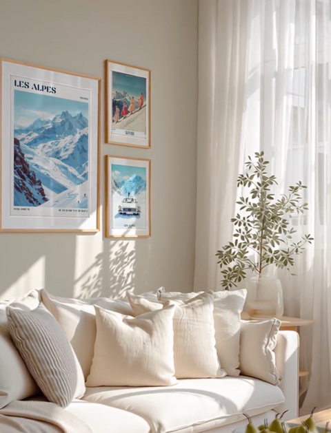 Affiche Les Alpes Ski Premium Haut de Gamme