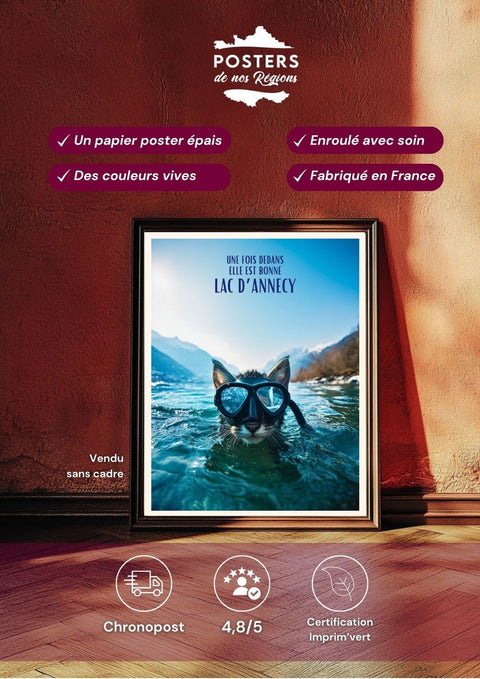 Affiche Annecy - Le Lac une fois dedans elle est bonne