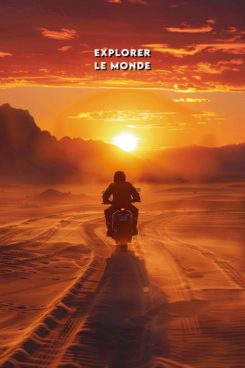 Affiche de moto - Explorer le monde