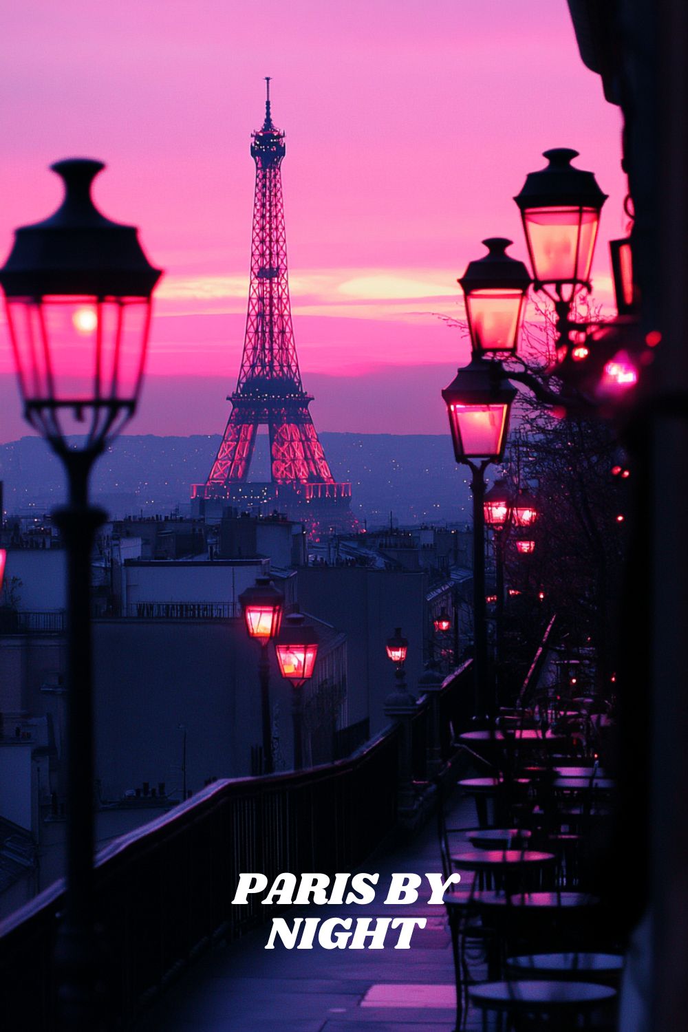 Tapisserie Murale Tour Eiffel Coucher Soleil 150x100cm - Décoration Salon Chambre, Violet, Tissu Polyester - 6