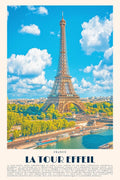 Affiche vintage Tour Effeil déco murale Paris