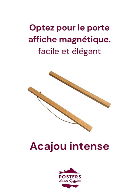 Porte affiche magnétique - Acajou intense