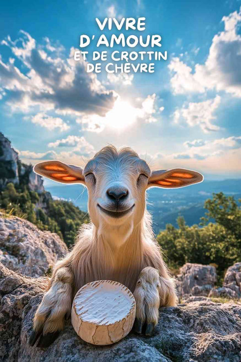 Affiche Drole - Vivre d'amour et de crottin de chèvre