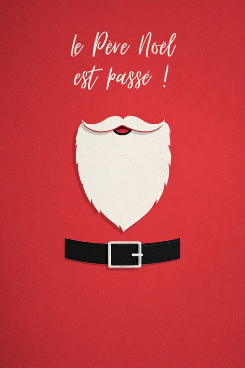 Affiche, Design, Unique, Père Noël, Rouge, Décoration, Noël, Impression, Murale, Art.