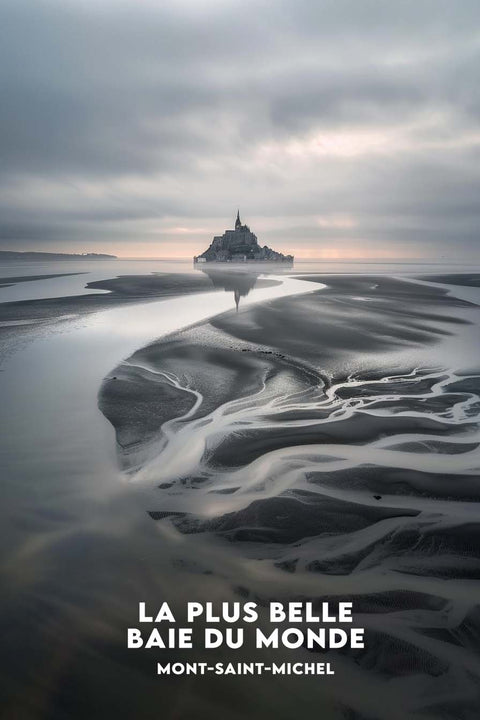 Poster Mont Saint-Michel Vintage Haute Qualité 60x90cm - Reproduction Affiche PostersAndCo