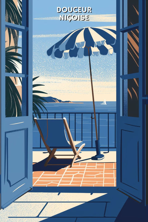 Affiche Décoration mer nice bleu aesthetic mediterranée 