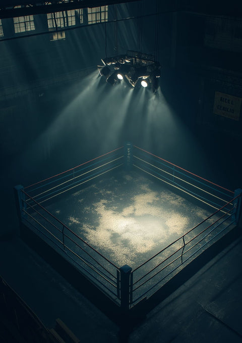"Affiche vintage de ring de boxe, cadeau homme pour amateur de sport, décoration murale style classique, poster rétro pour les passionnés de combat légendaire, art mural pour la déco sportive."