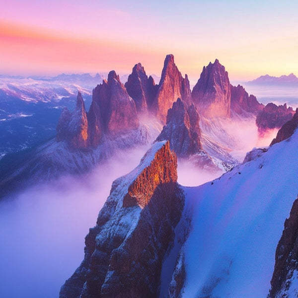 Affiche Montagne - Les sommets des nuages