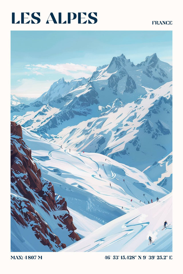 Affiche vintage Les Alpes