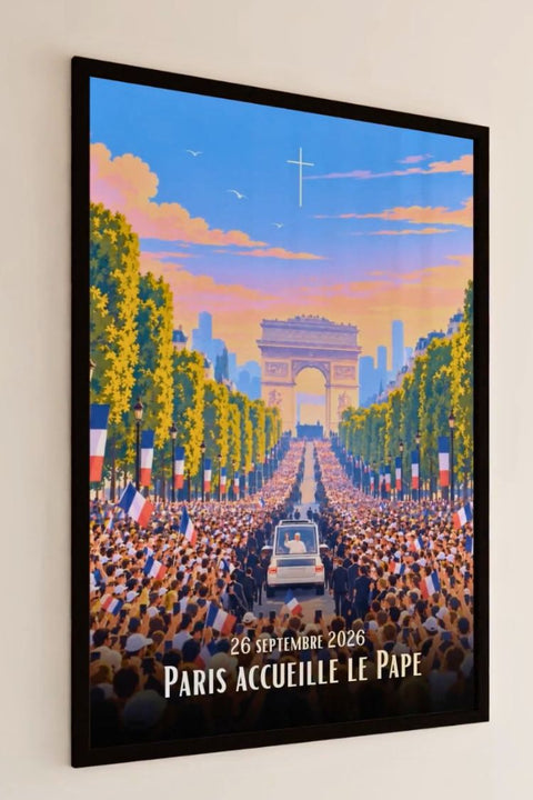 Affiche collector du Pape à Paris - 26 septembre 2026
