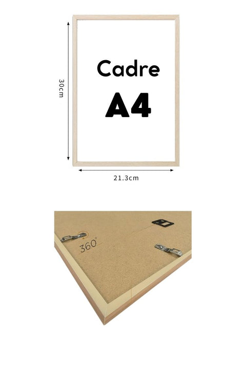 Cadre A4 - Bois clair