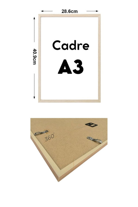 Cadre A3 - Bois Clair