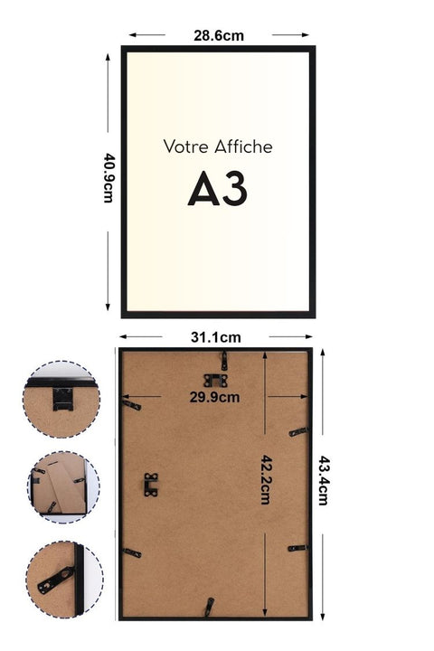 Cadre A3 - Noir