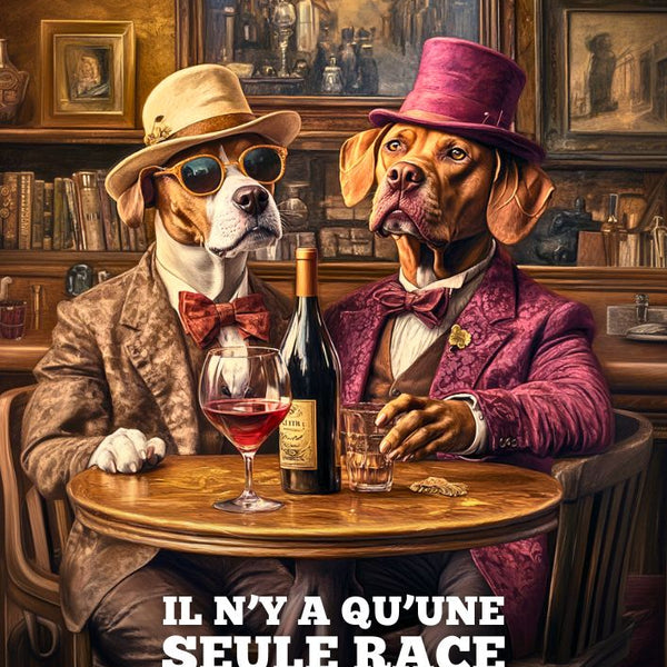 Affiche Humour - Il n'y a qu'une seule race