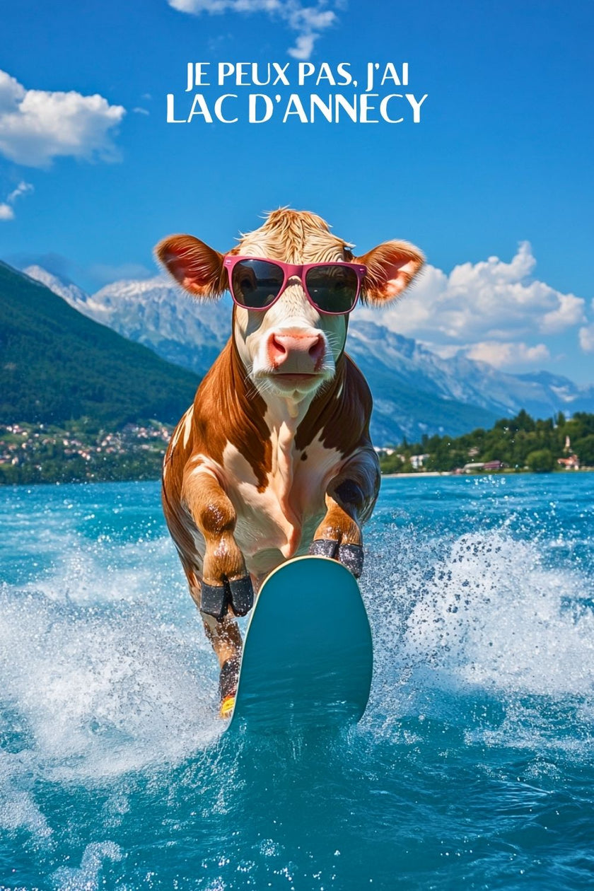 Affiche humour vache Annecy