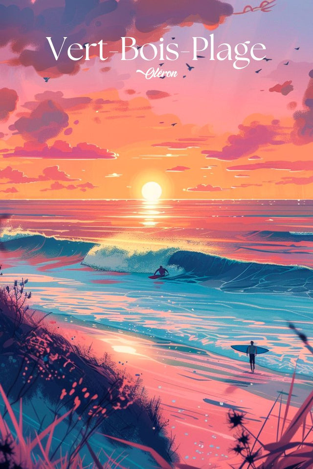 Affiche BORD DE MER - Flottaison Douce, Illustration d'Art 30x40cm