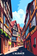 Affiche Alsace - Maison Colombage