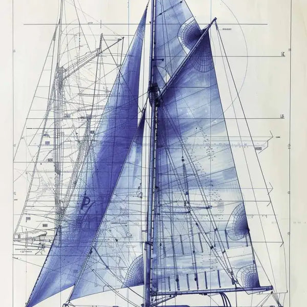 Affiche bateau dessin plan voilier poster décoration