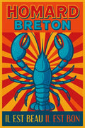 Affiche, Vintage, Unique, Publicité, Homard, Breton, Design, Rétro, Décoration, Murale