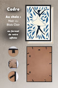 Choix du cadre noir ou bois clair pour l'affiche Danse Danse avec le vent, système d'accroche au dos