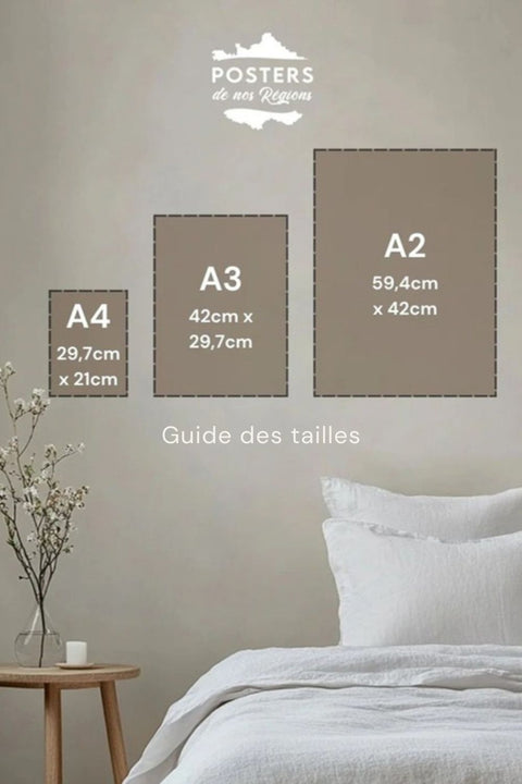 Guide des tailles A4, A3, A2 pour l'affiche Danse Dirty Dancing - Posters de nos Régions