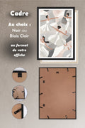 Choix du cadre noir ou bois clair pour l'affiche Danse Le ballet de l'Opera de Paris, système d'accroche au dos