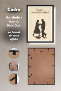 Choix du cadre noir ou bois clair pour l'affiche Danse Un amour qui ne perd pas le rythme, système d'accroche au dos