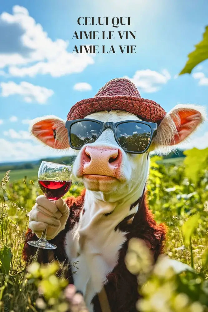 Affiche Drôle - Celui qui aime la vie aime le vin