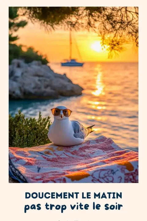 Affiche Drole - Doucement le matin pas trop vite le soir