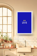 Poster France Coupe du monde 1998 2018 dans un cadre bois clair, décoration murale de cuisine