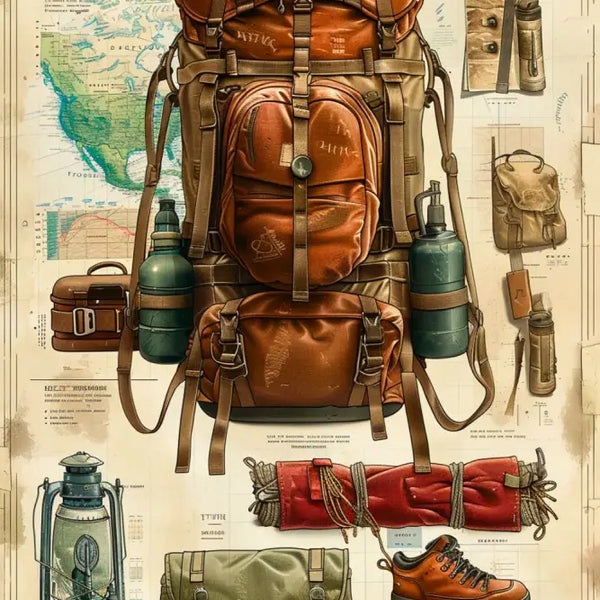 Affiche Montagne - Le kit du randonneur